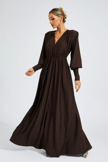 Ralph Brown Corseted Maxi Dress