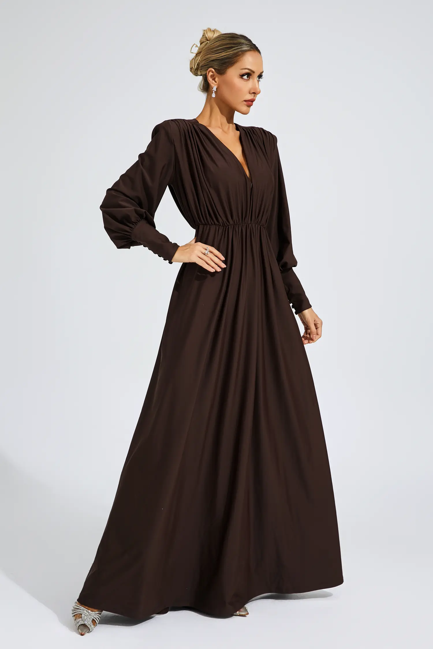 Ralph Brown Corseted Maxi Dress
