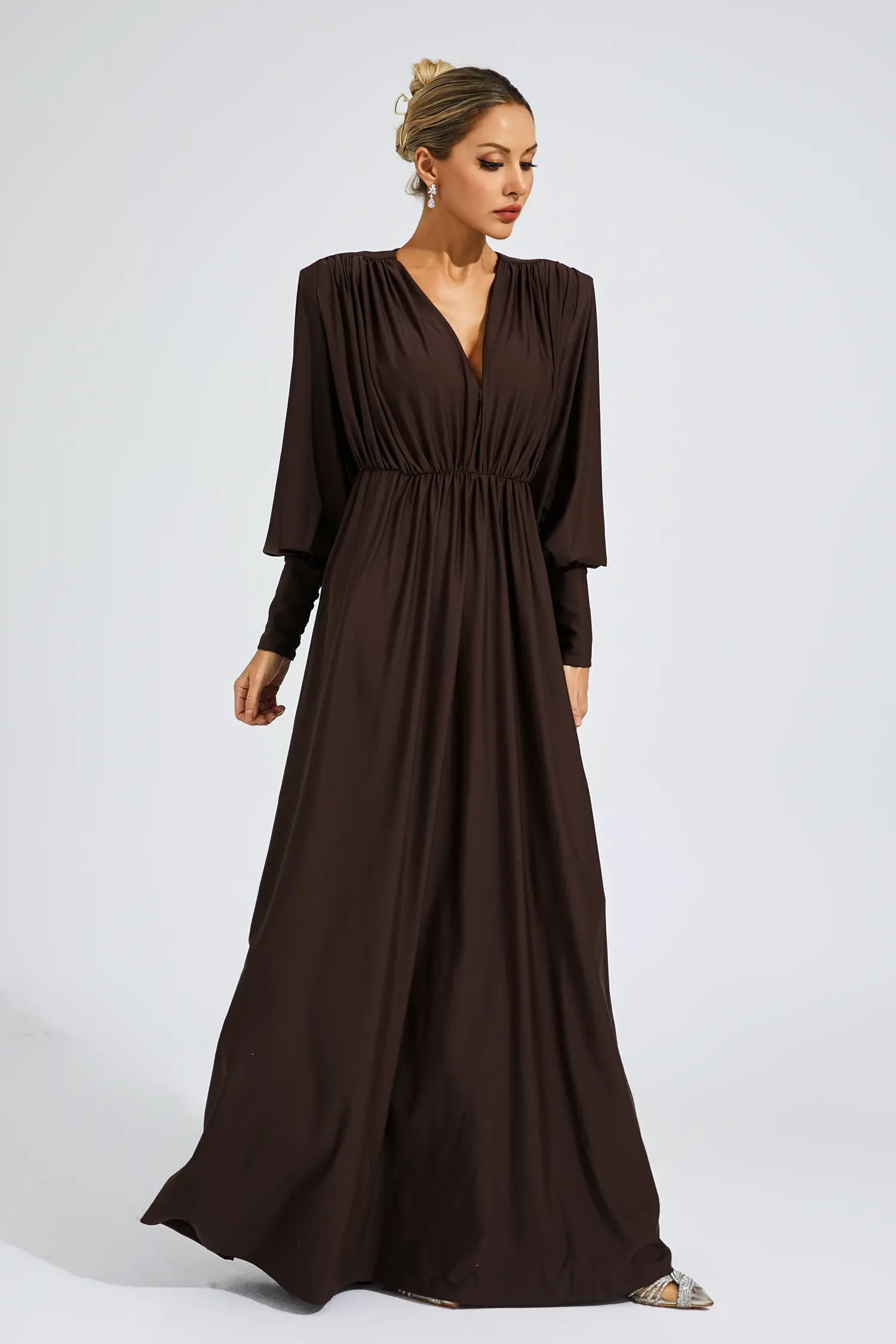Ralph Brown Corseted Maxi Dress