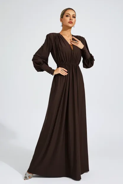 Ralph Brown Corseted Maxi Dress
