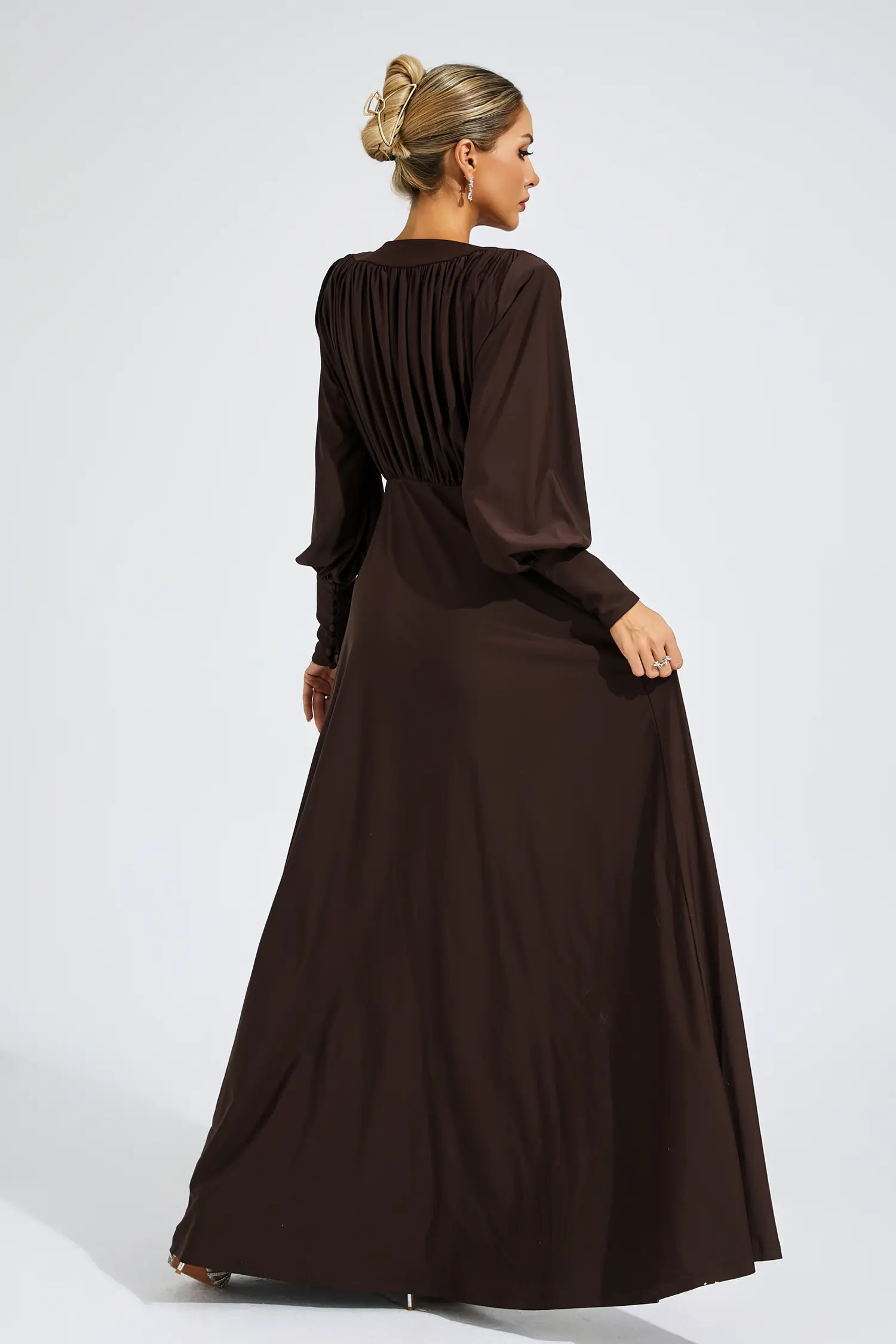 Ralph Brown Corseted Maxi Dress