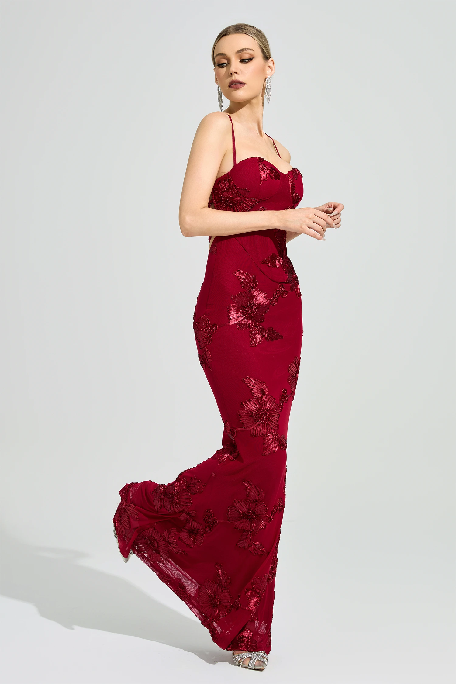 Whitman Red Backless Bandage Dress