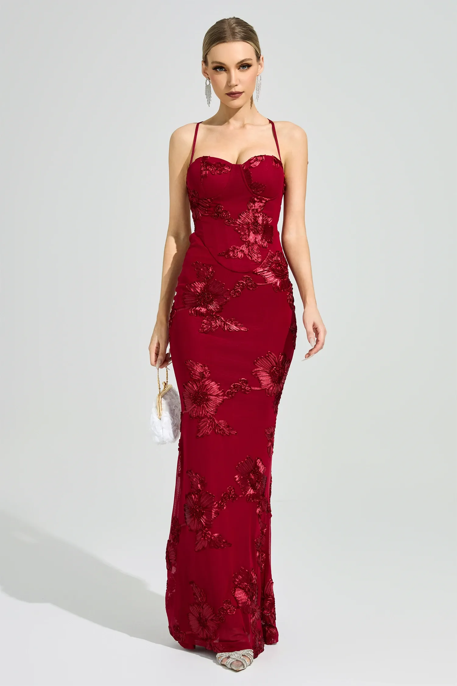 Whitman Red Backless Bandage Dress