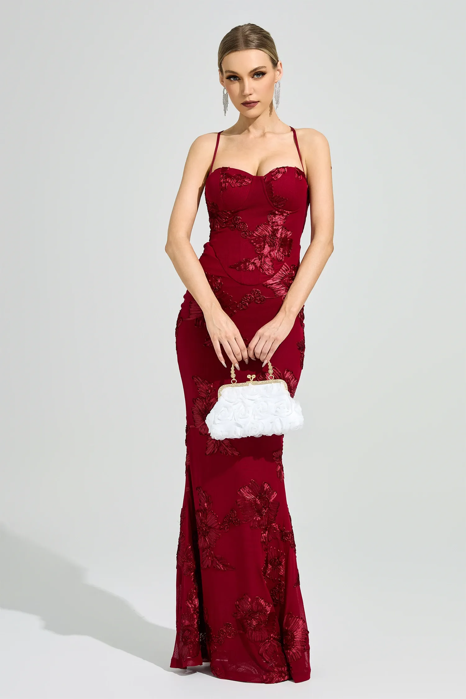 Whitman Red Backless Bandage Dress