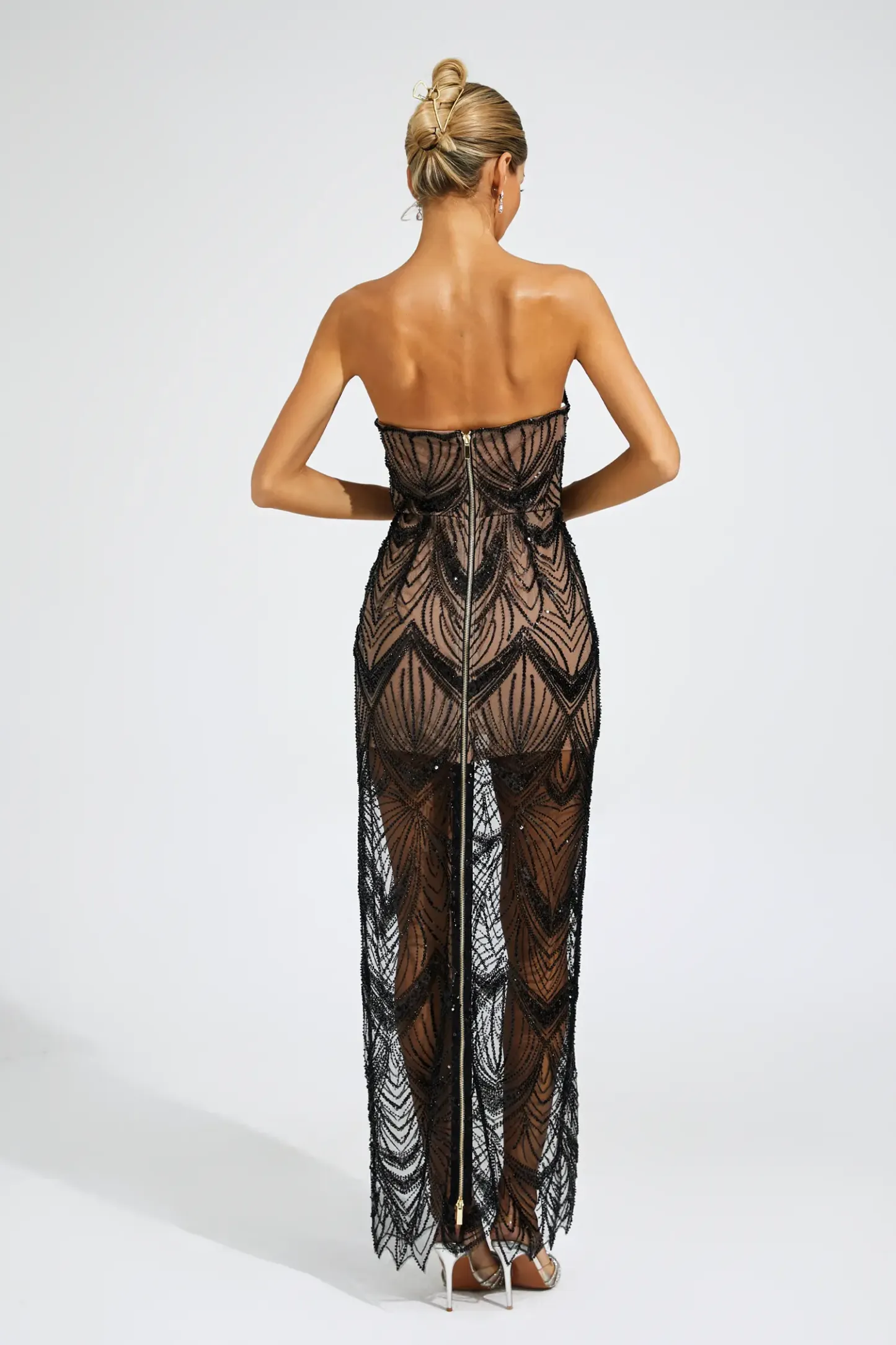 Webb Black Sequins Off Shoulder Dress