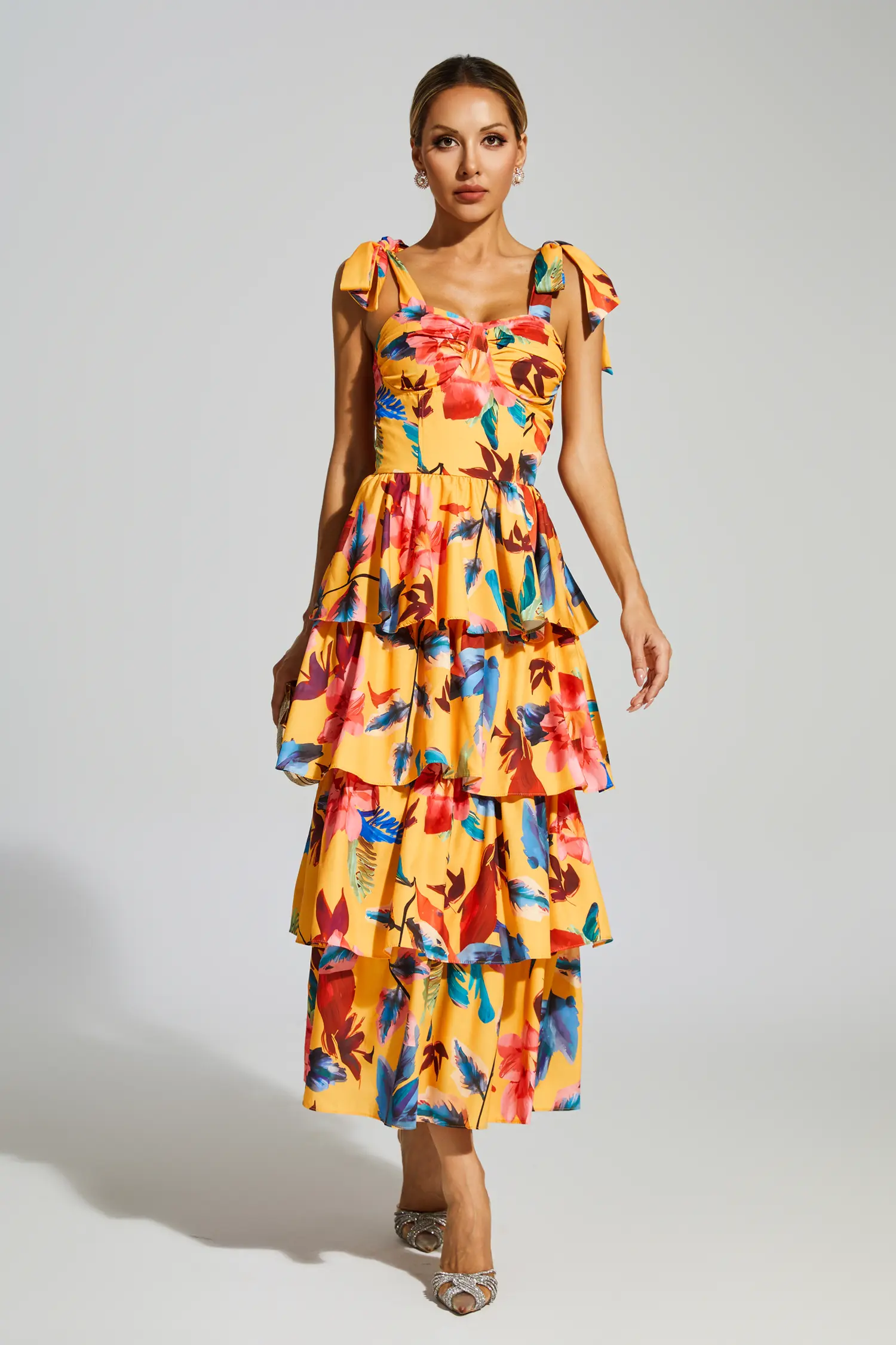 Godwin Floral Tiered Slip Dress