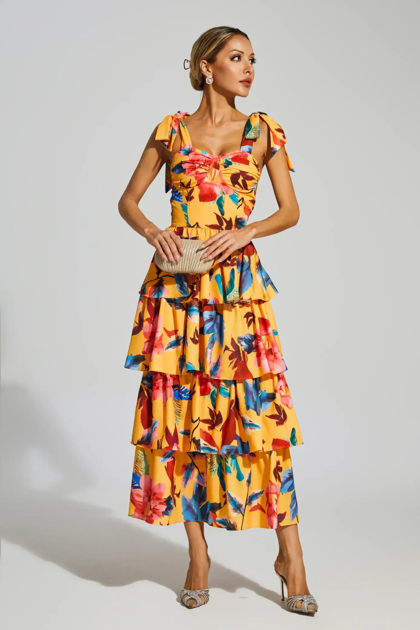 Godwin Floral Tiered Slip Dress