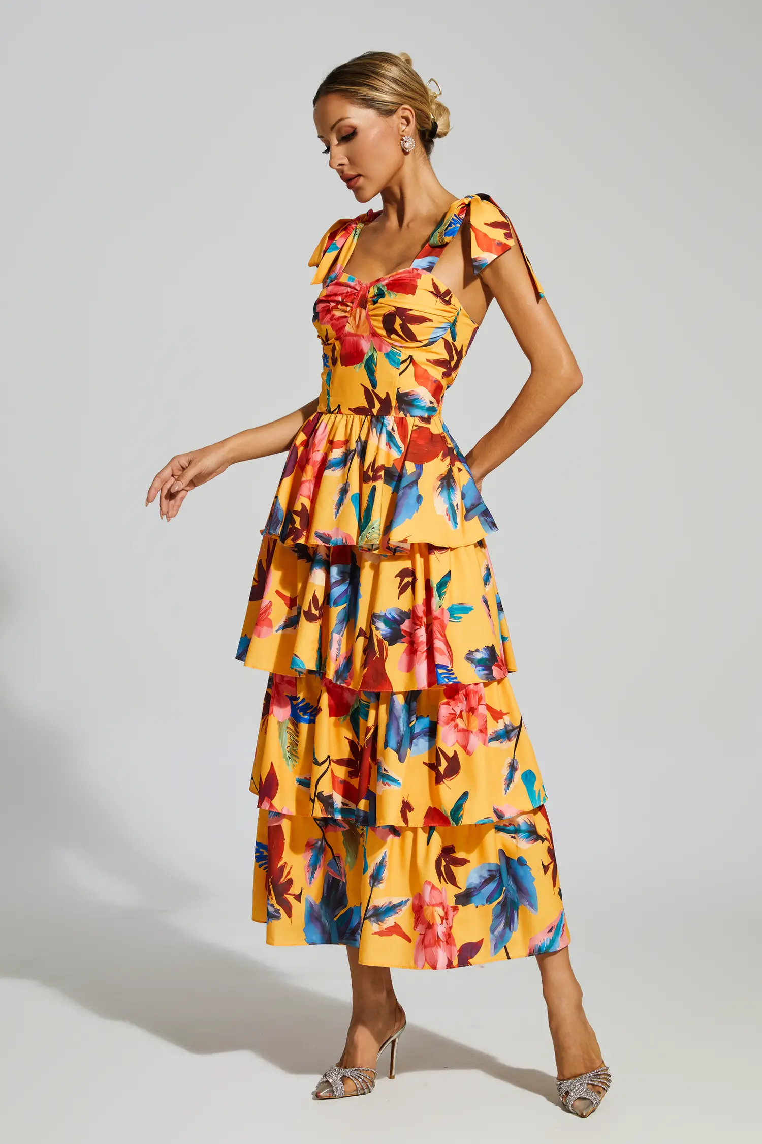 Godwin Floral Tiered Slip Dress