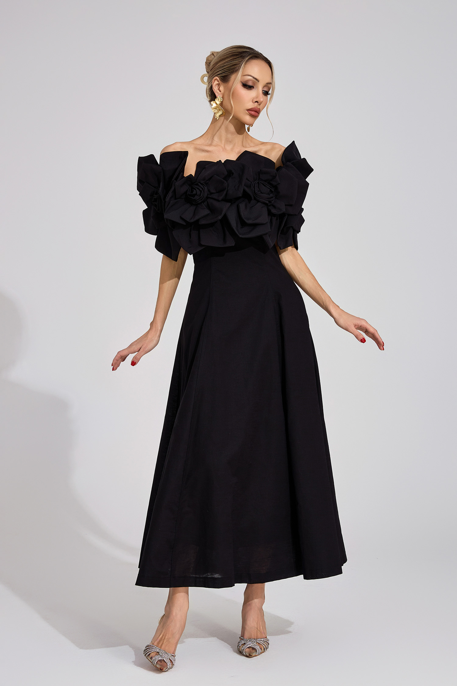 Mad Black Floral Maxi Dress