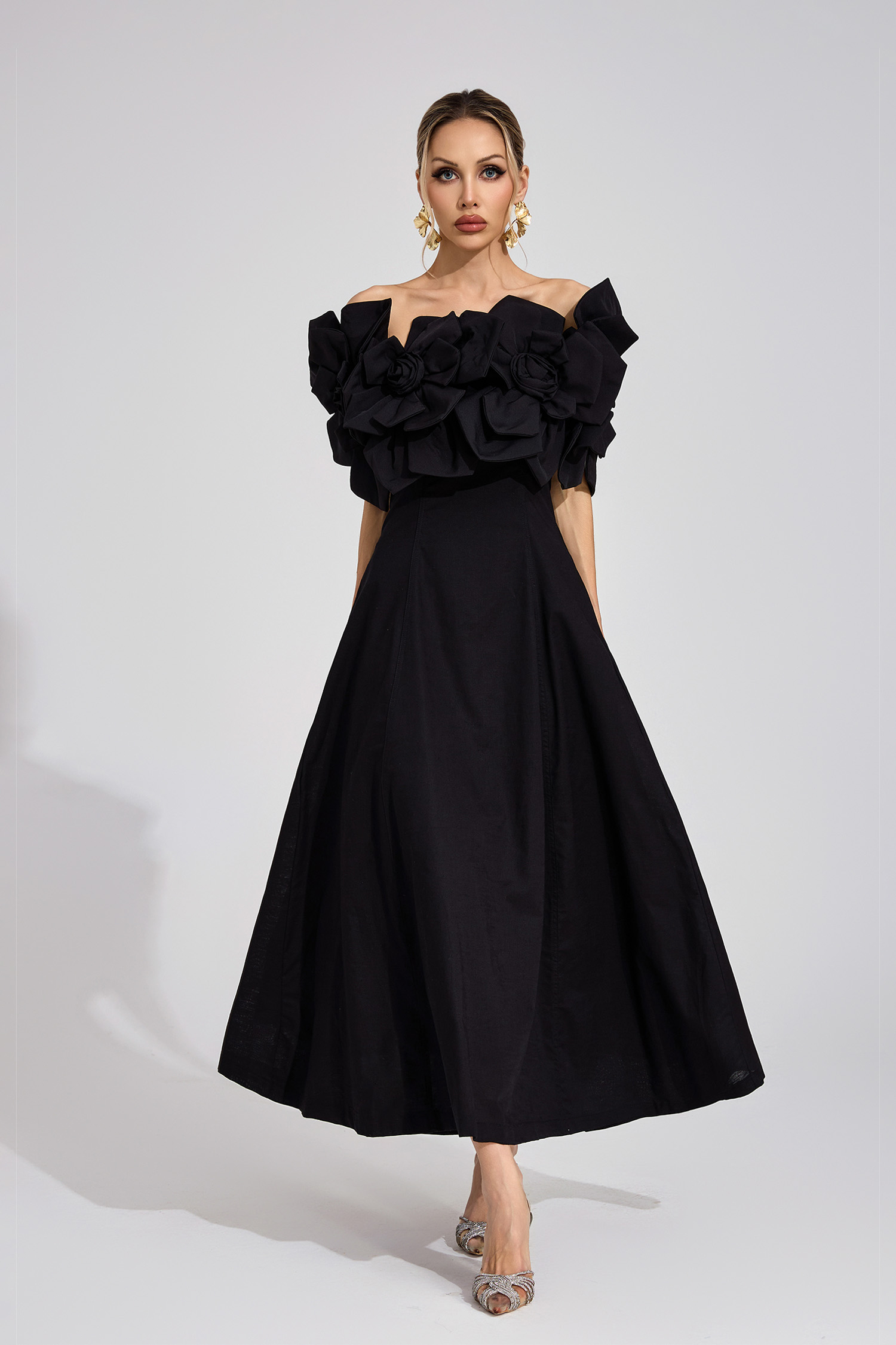 Mad Black Floral Maxi Dress