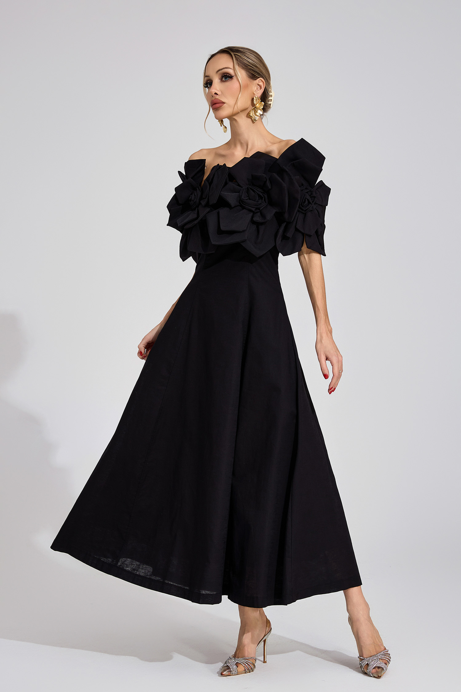 Mad Black Floral Maxi Dress