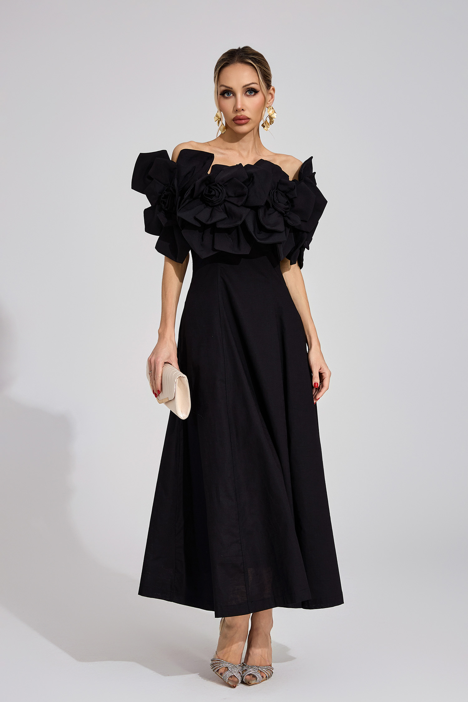 Mad Black Floral Maxi Dress