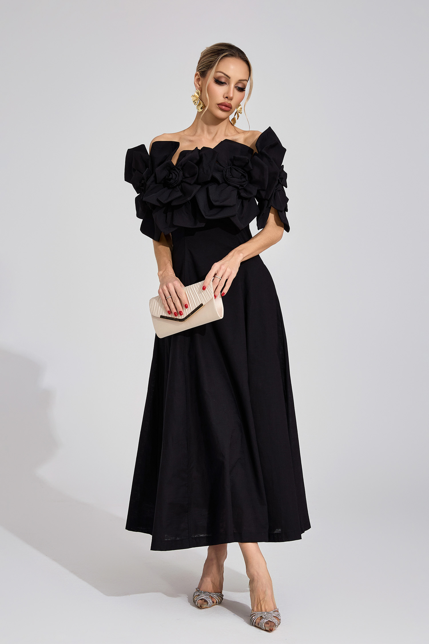 Mad Black Floral Maxi Dress