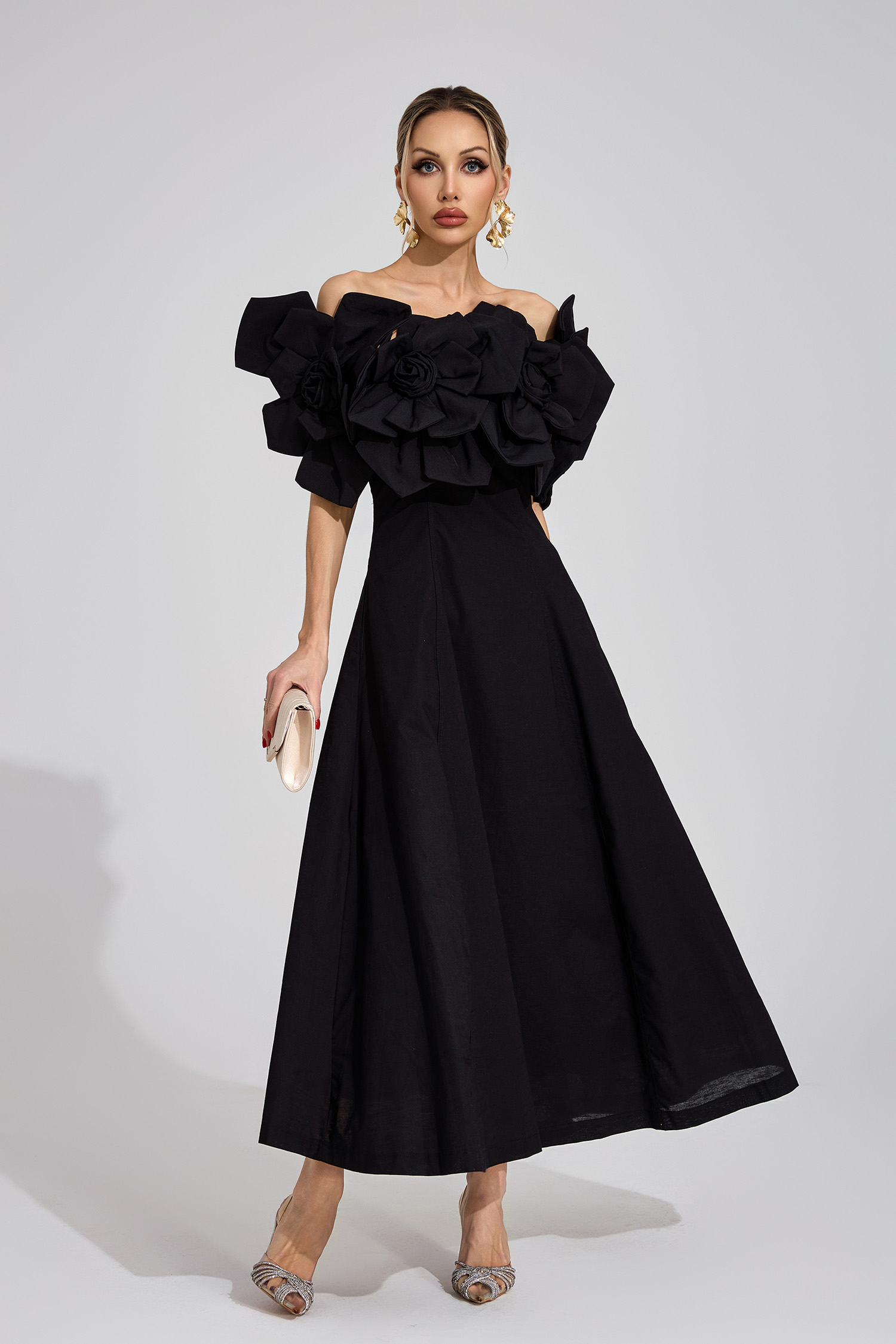 Mad Black Floral Maxi Dress