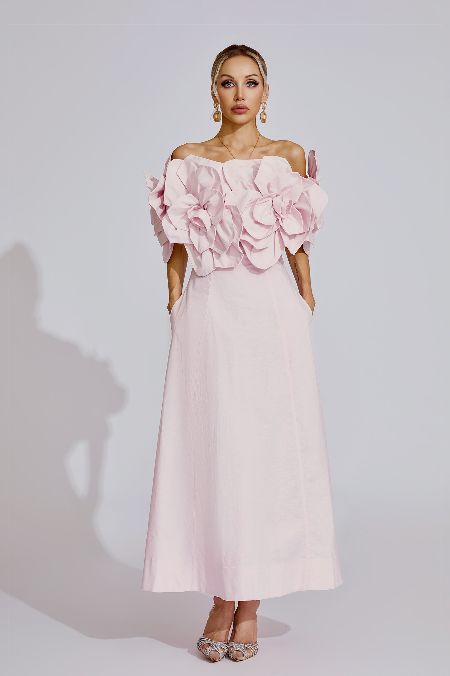 Mad Pink Floral Maxi Dress