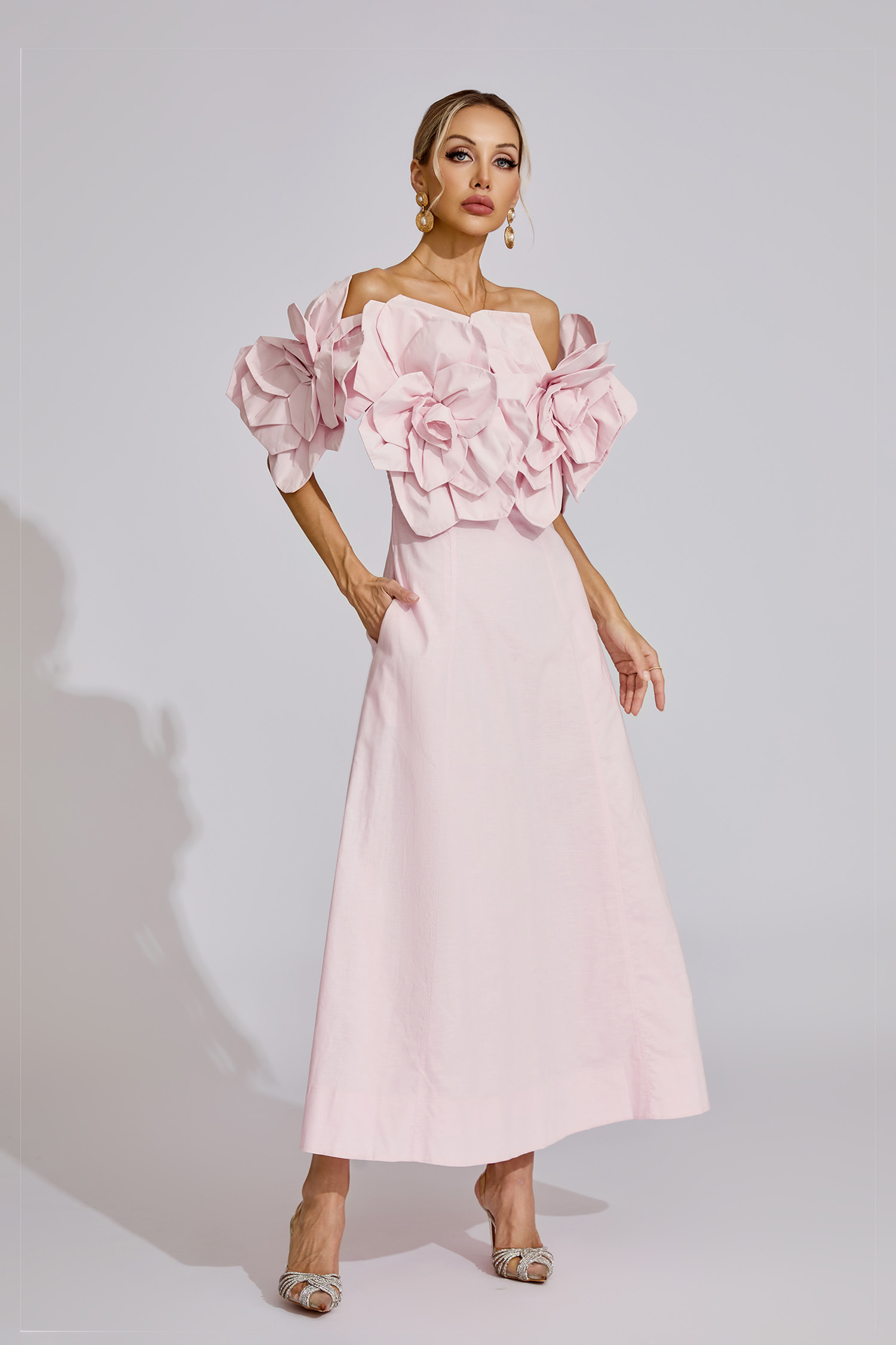 Mad Pink Floral Maxi Dress