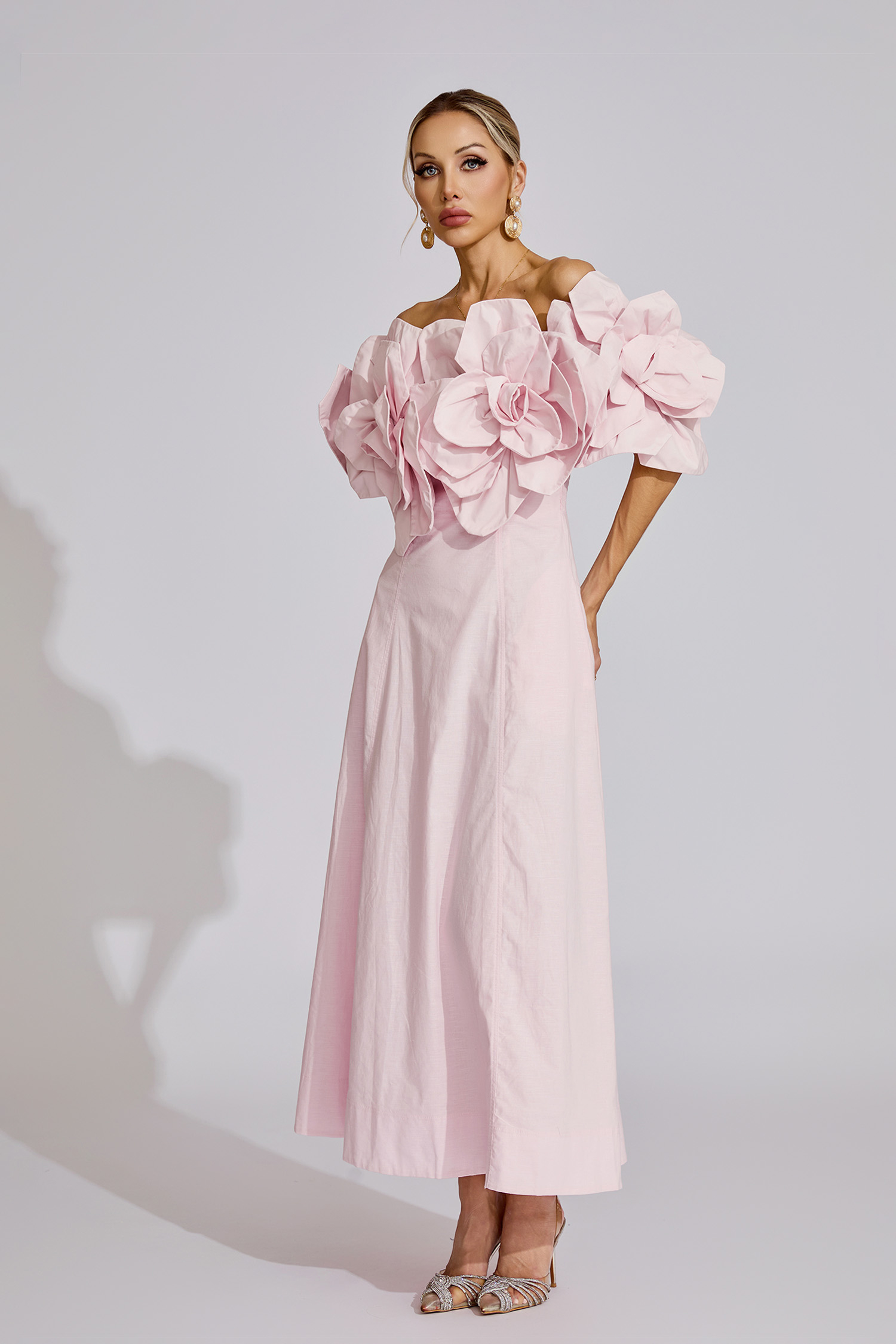 Mad Pink Floral Maxi Dress