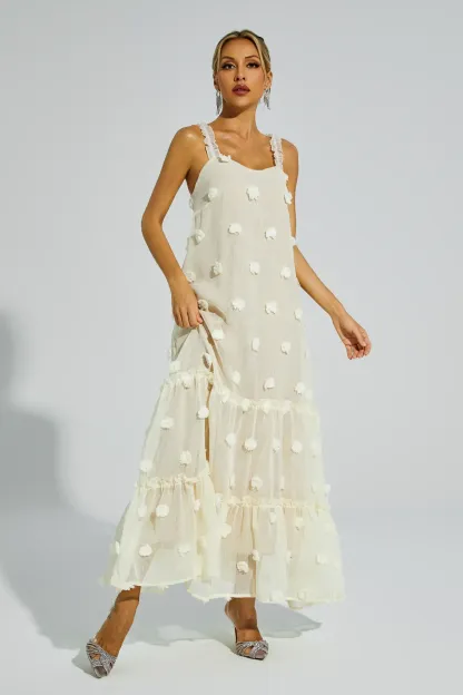 Faraday Apricot Flower Embellished Slip Dress