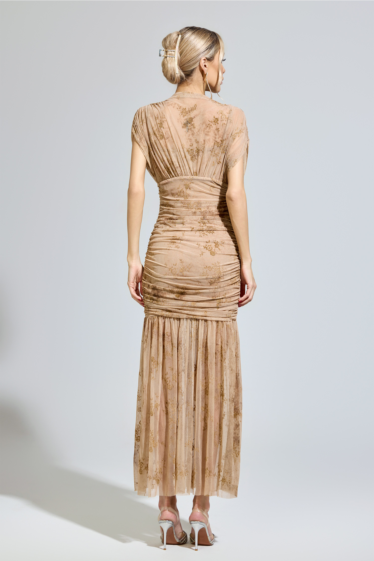 Gudrun Apricot Bodycon Maxi Dress