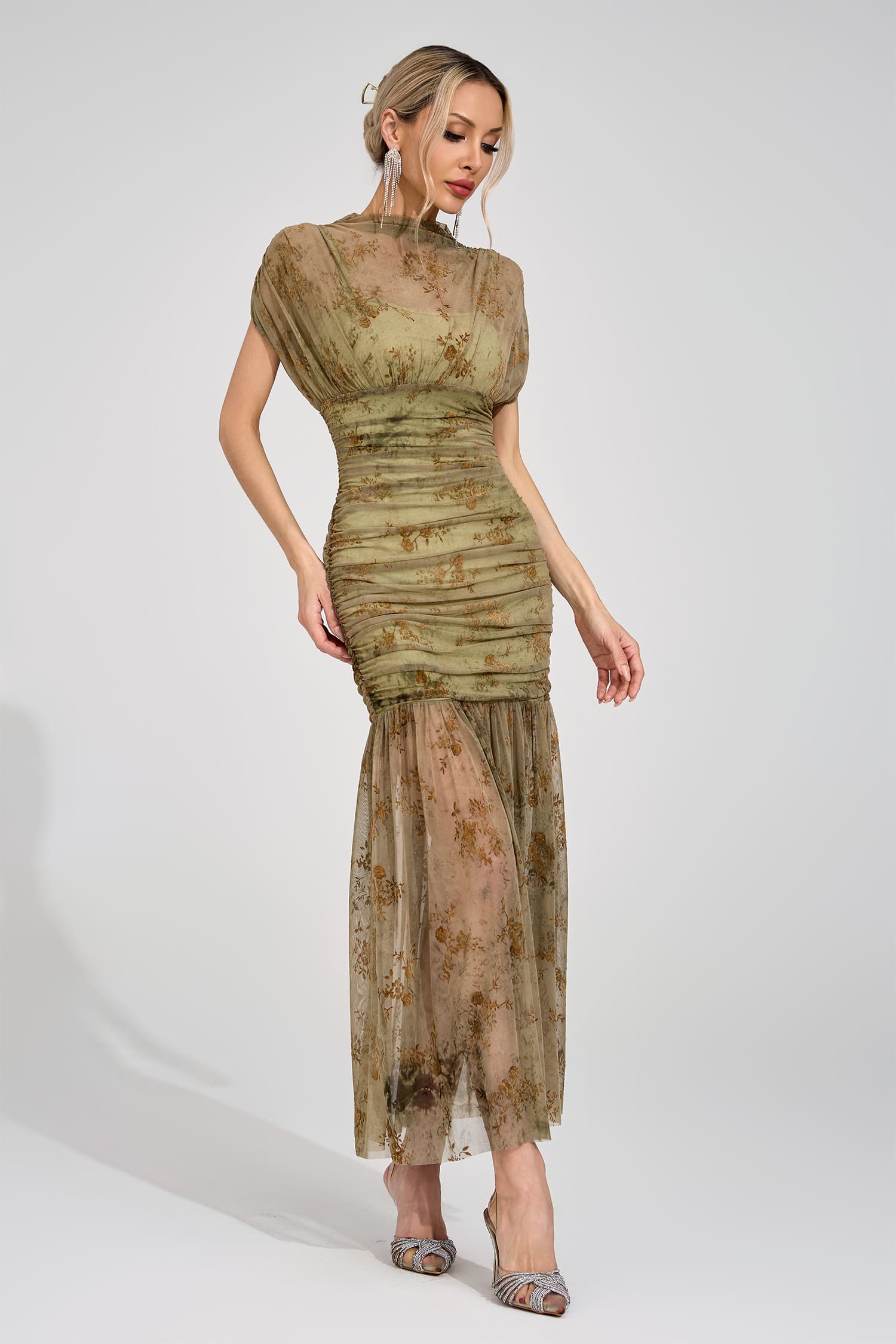 Gudrun Green Bodycon Maxi Dress