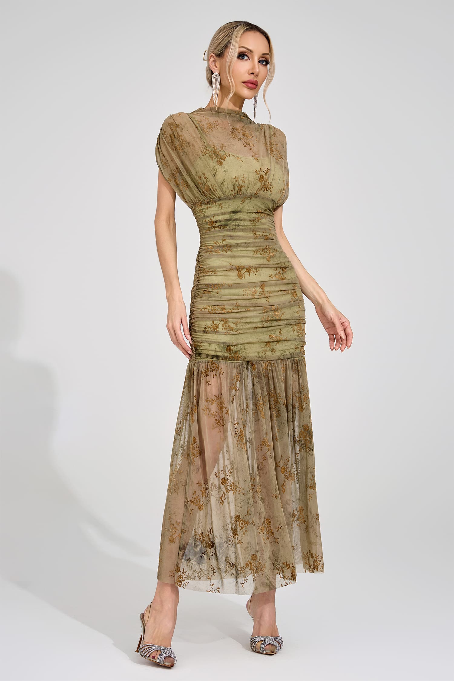 Gudrun Green Bodycon Maxi Dress