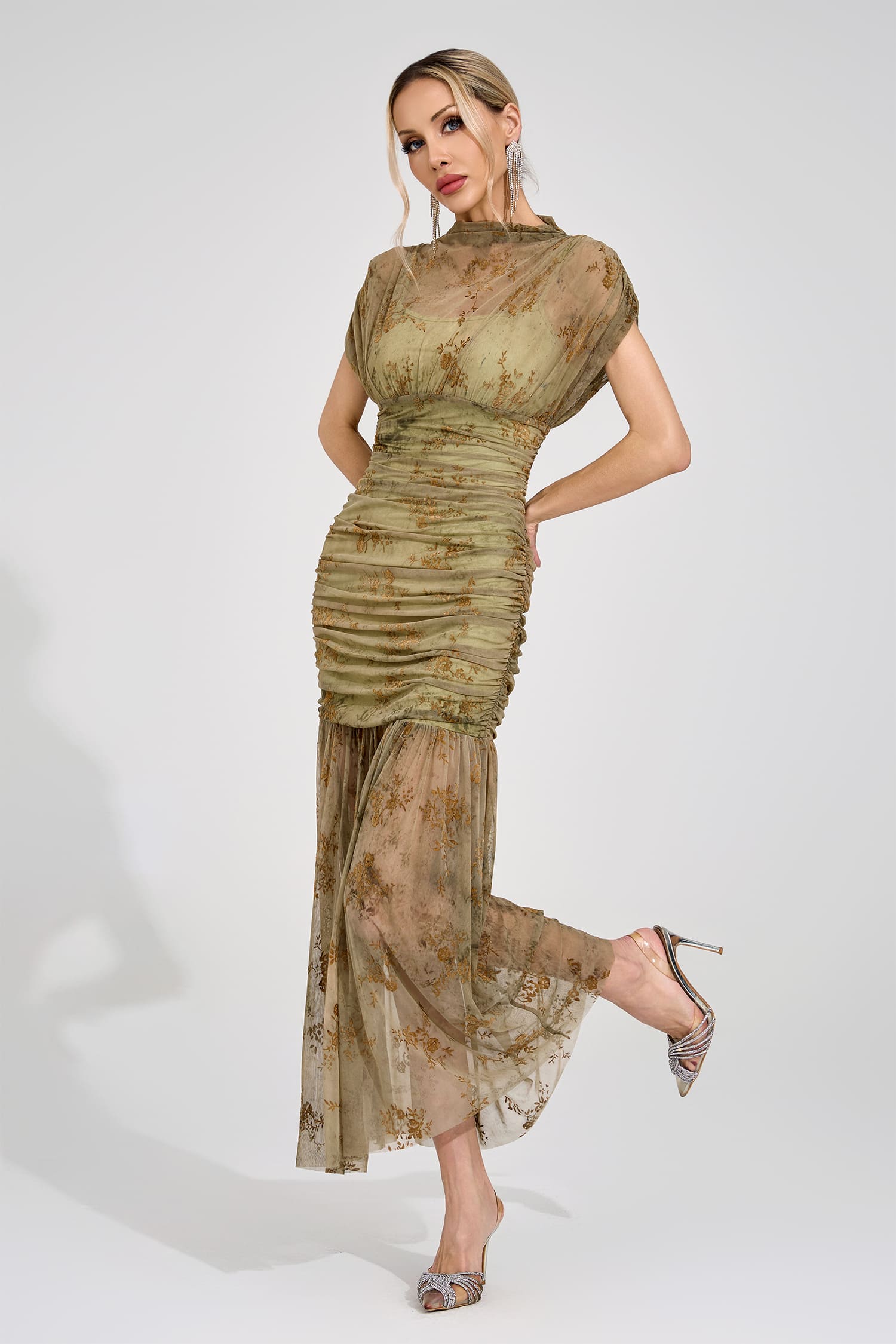 Gudrun Green Bodycon Maxi Dress