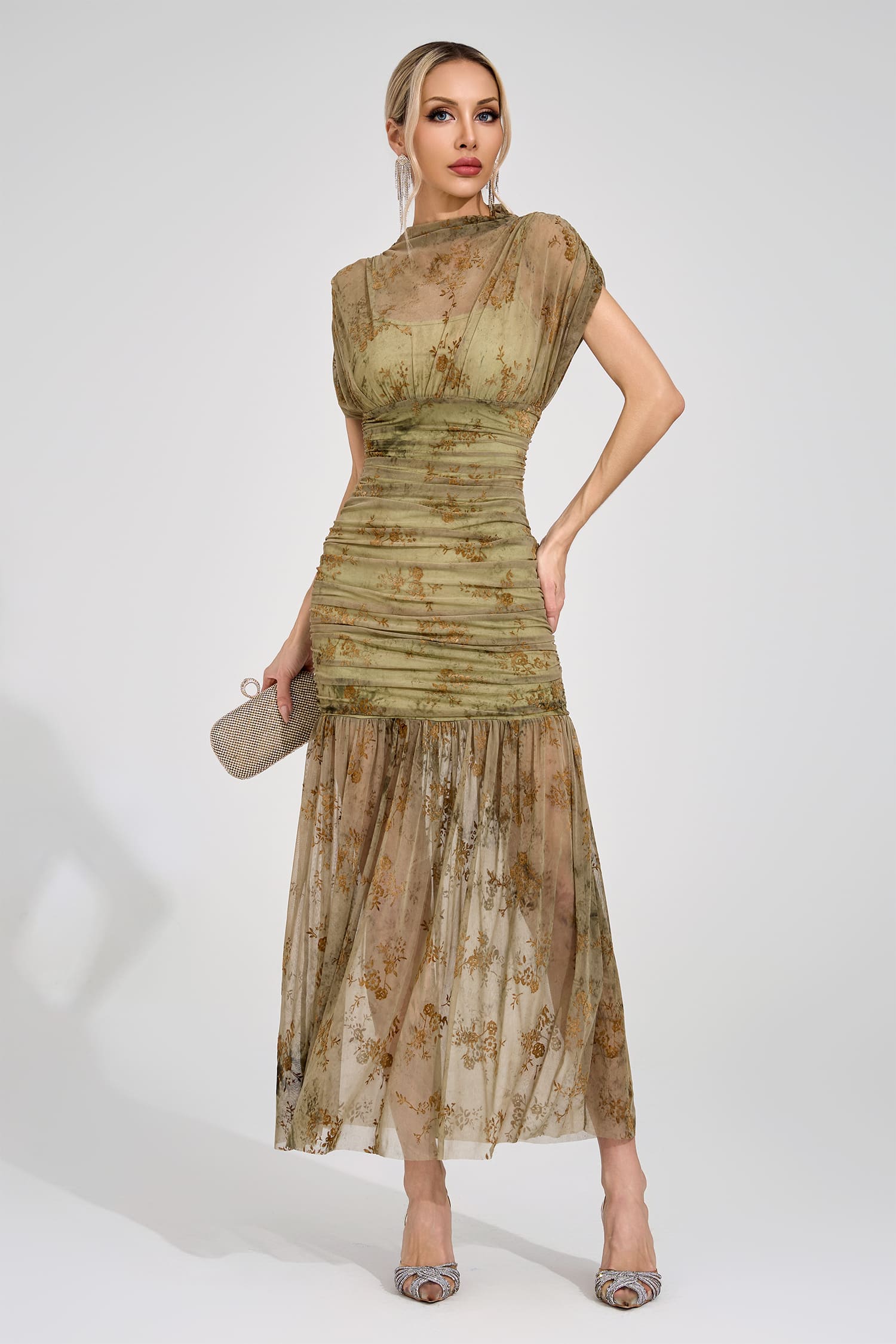 Gudrun Green Bodycon Maxi Dress