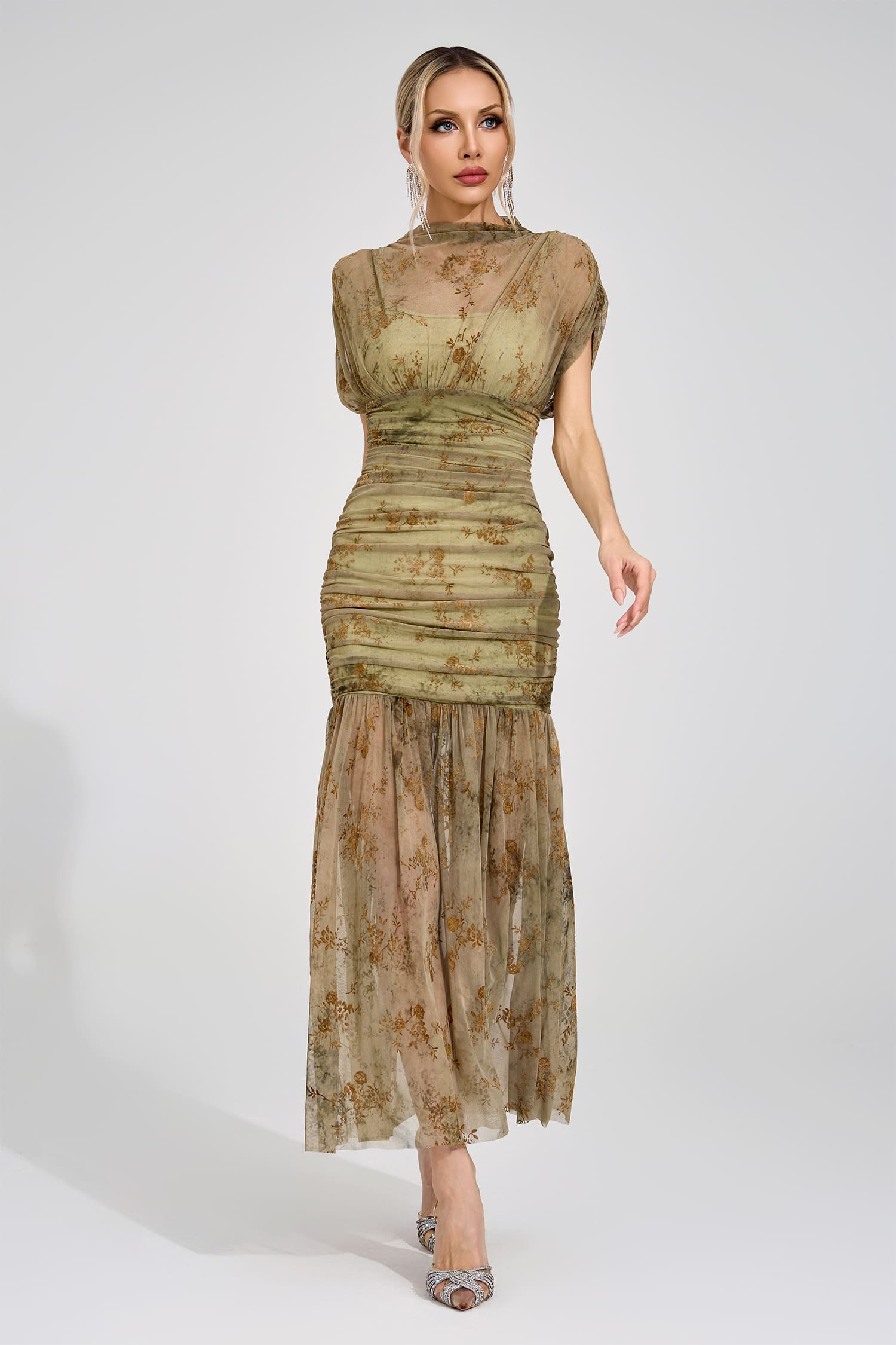 Gudrun Green Bodycon Maxi Dress