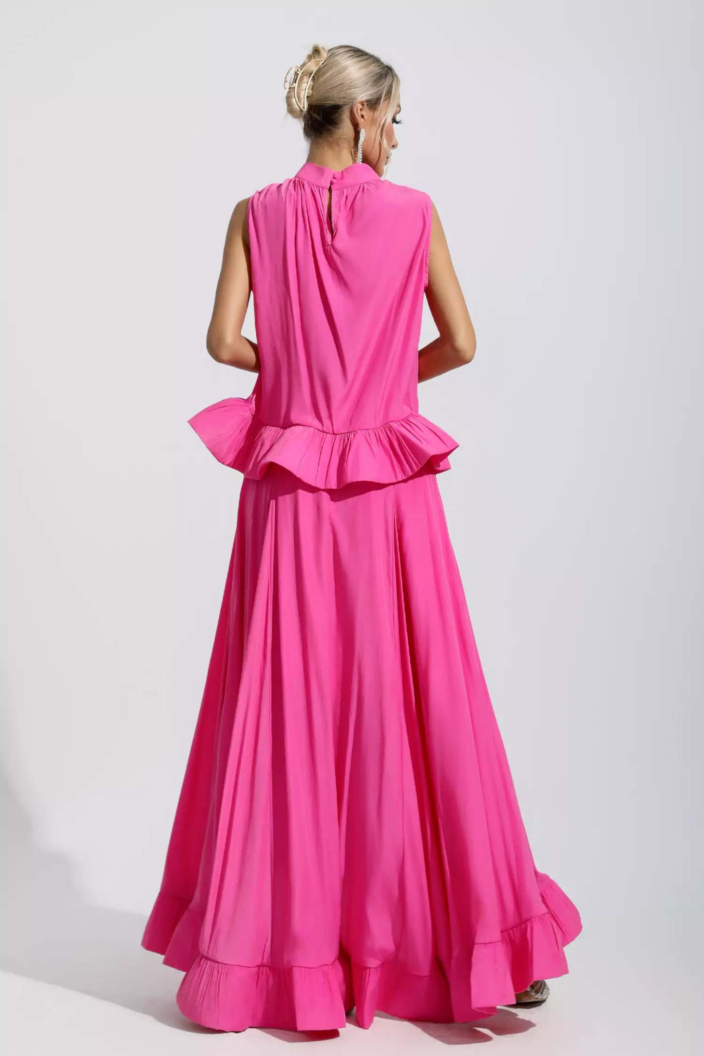 Andrew Pink Sleeveless Ruffle Mermaid Set