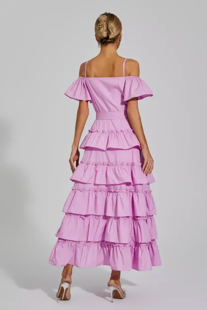 Congreve Purple Tiered Slip Dress