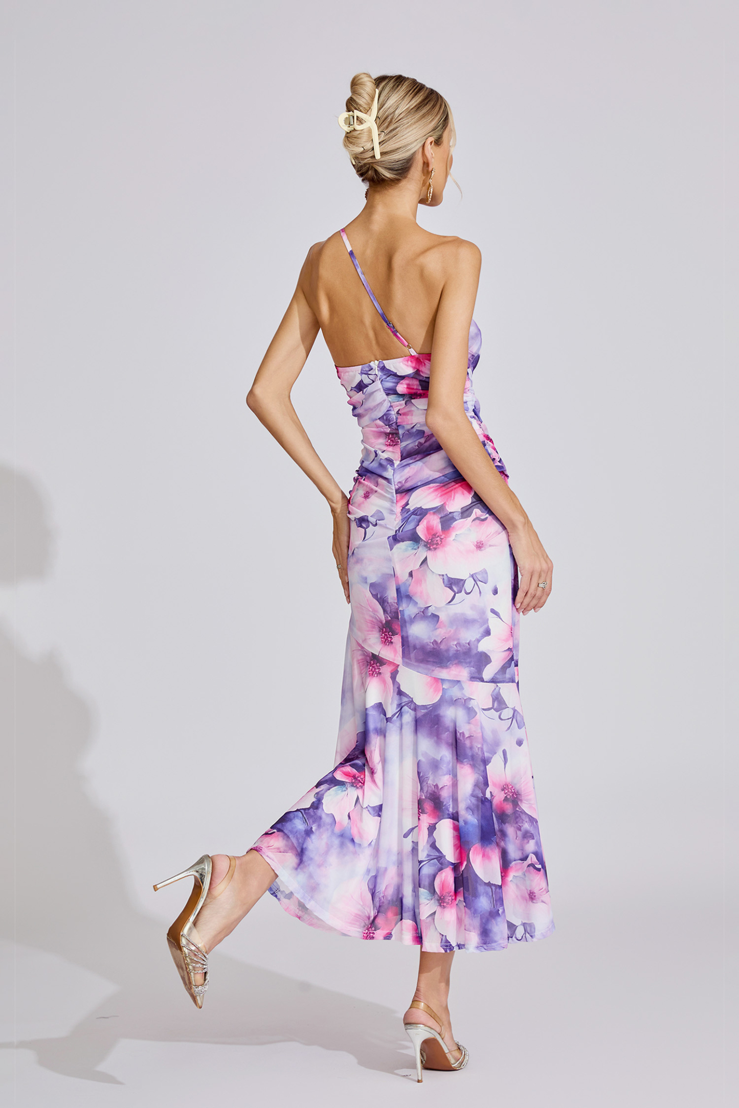 Rue Purple Off-Shoulder Maxi Dress