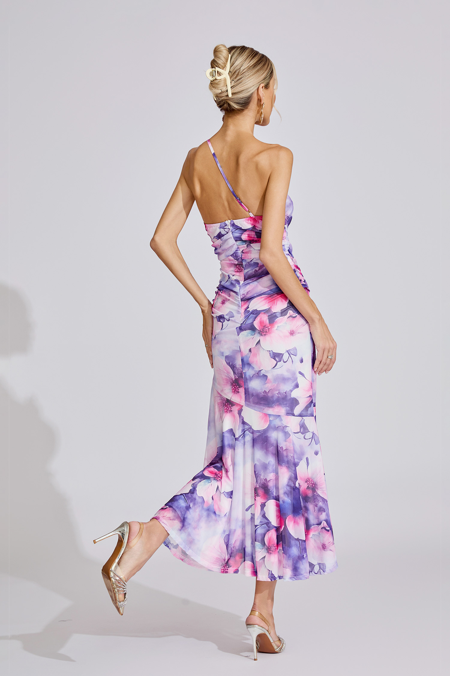 Rue Purple Off-Shoulder Maxi Dress