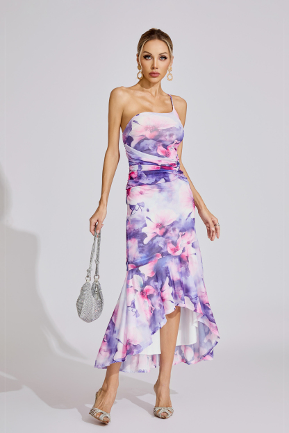 Rue Purple Off-Shoulder Maxi Dress