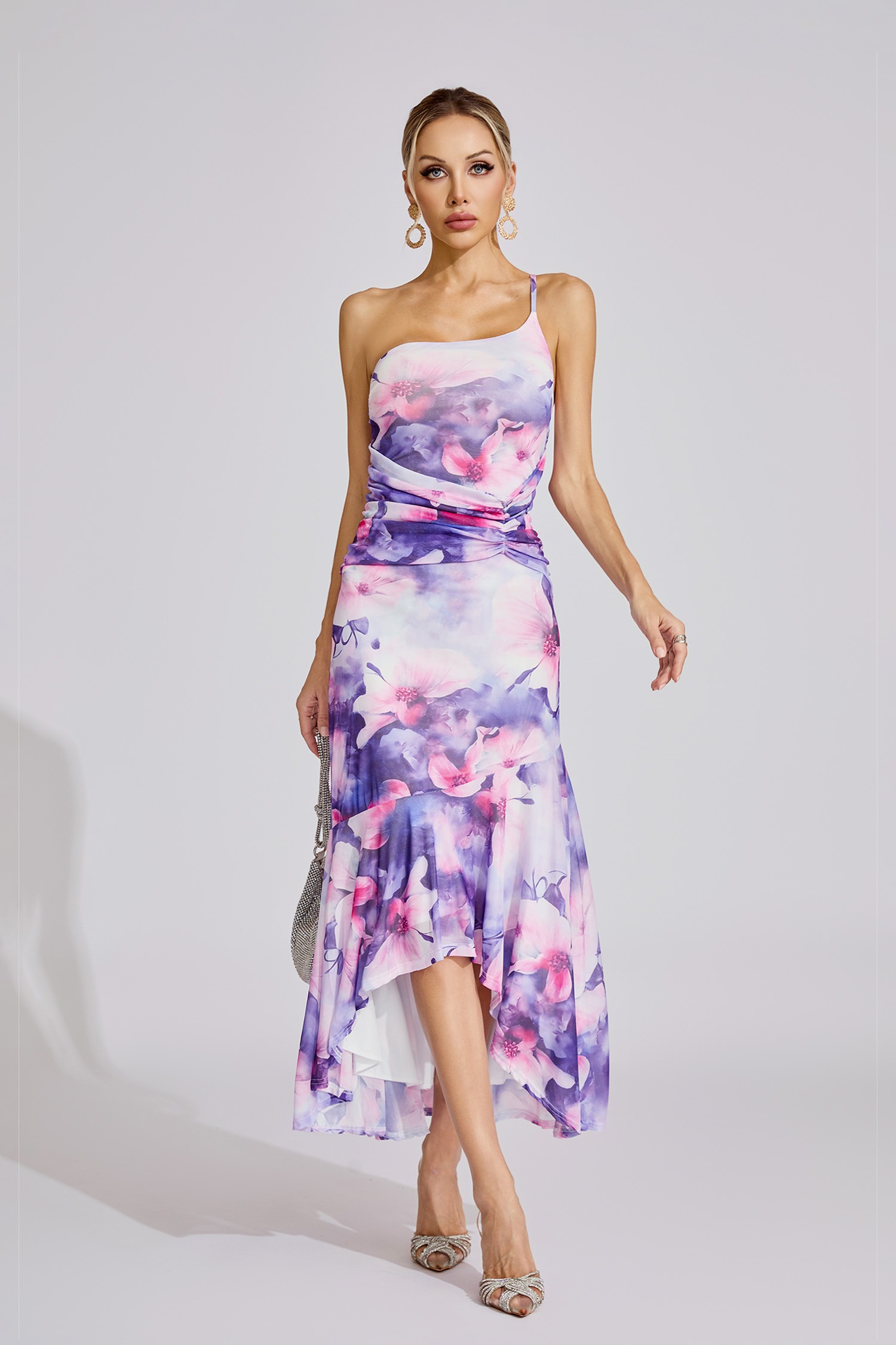 Rue Purple Off-Shoulder Maxi Dress