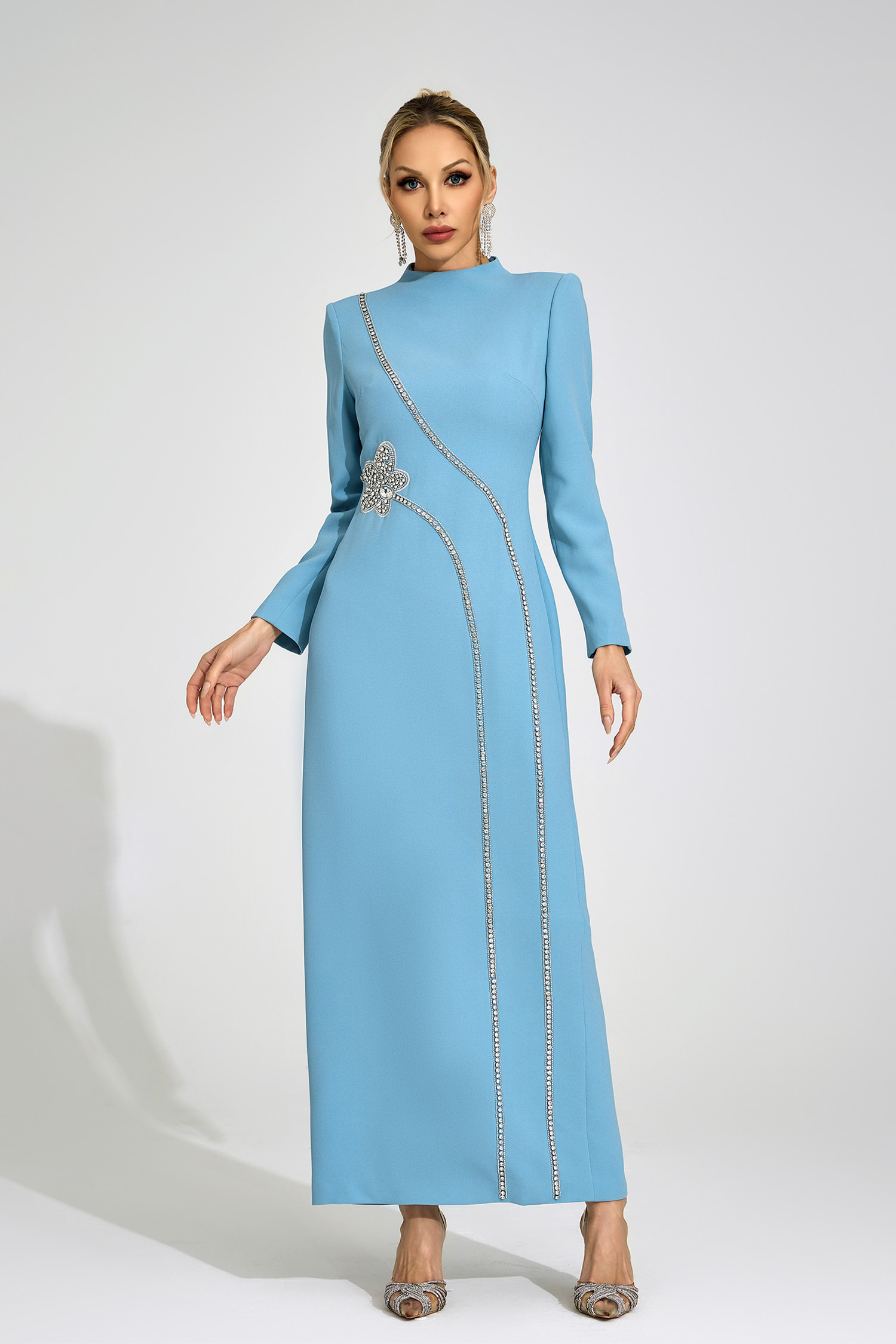 Shore Blue Diamond Maxi Dress