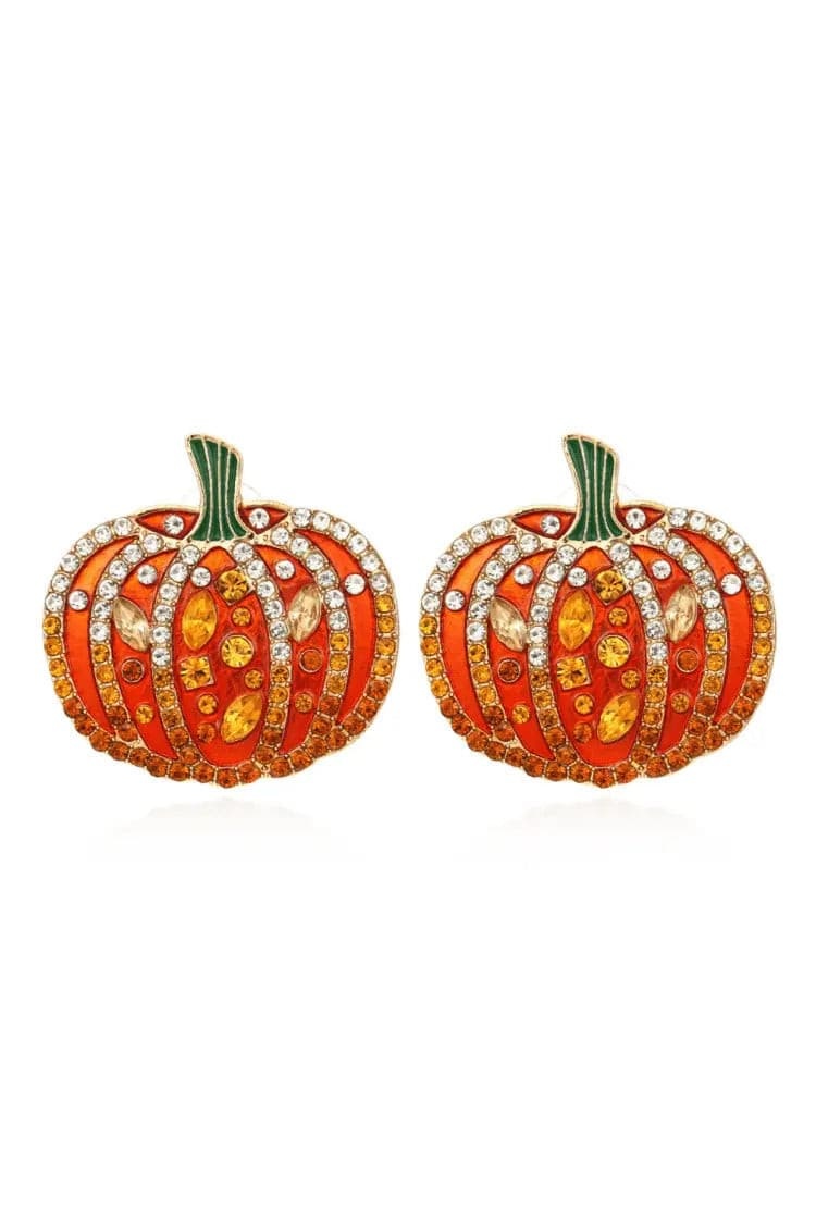 Chrysanthemum Halloween Pumpkin Earrings