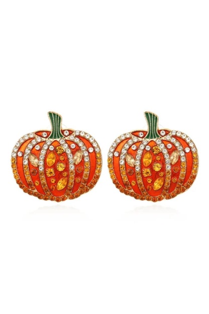 Chrysanthemum Halloween Pumpkin Earrings