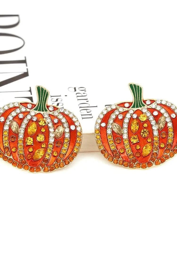 Chrysanthemum Halloween Pumpkin Earrings