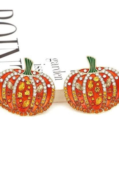 Chrysanthemum Halloween Pumpkin Earrings