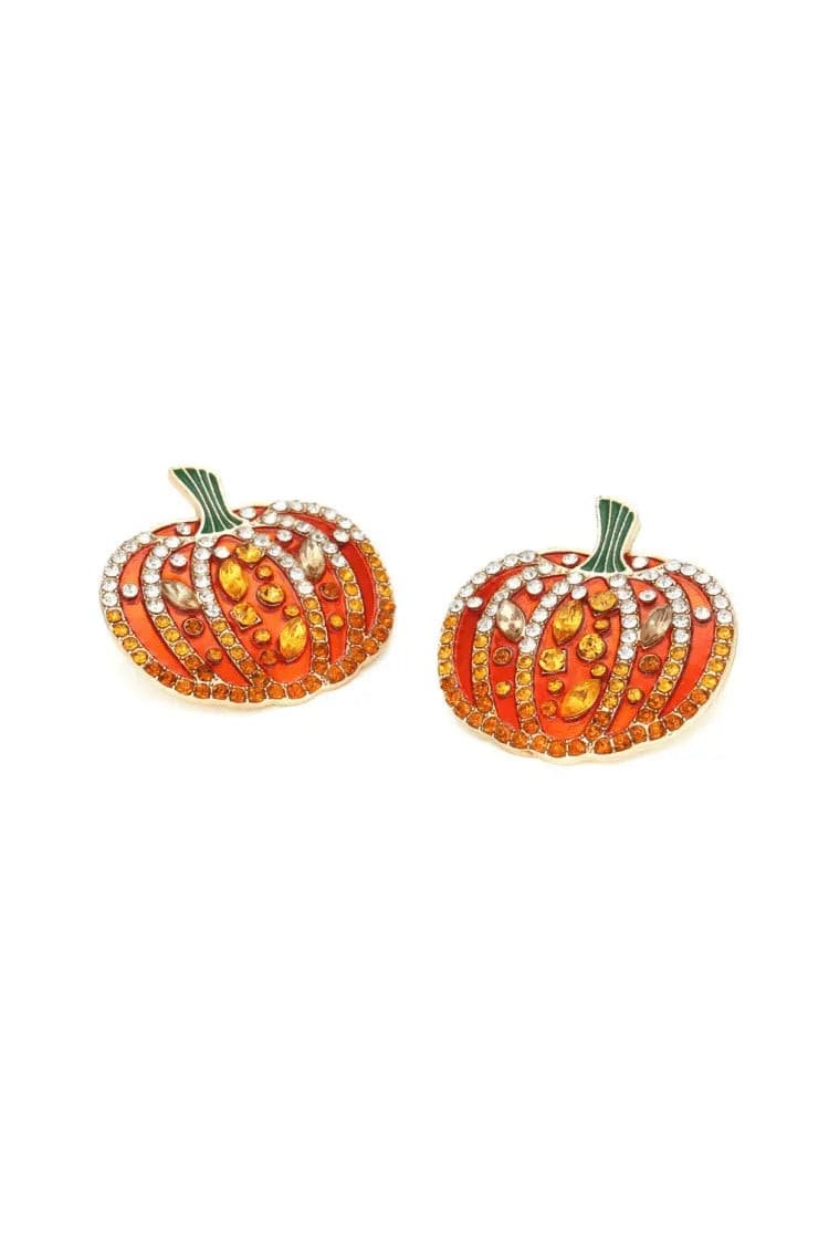 Chrysanthemum Halloween Pumpkin Earrings