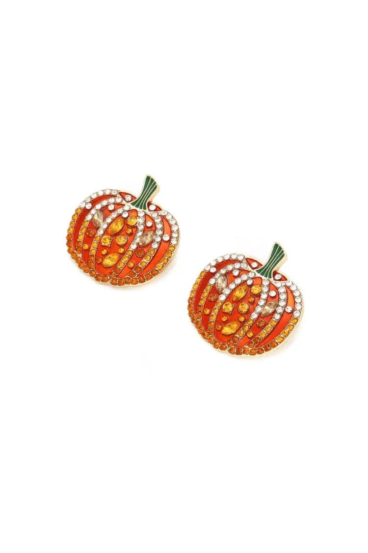 Chrysanthemum Halloween Pumpkin Earrings