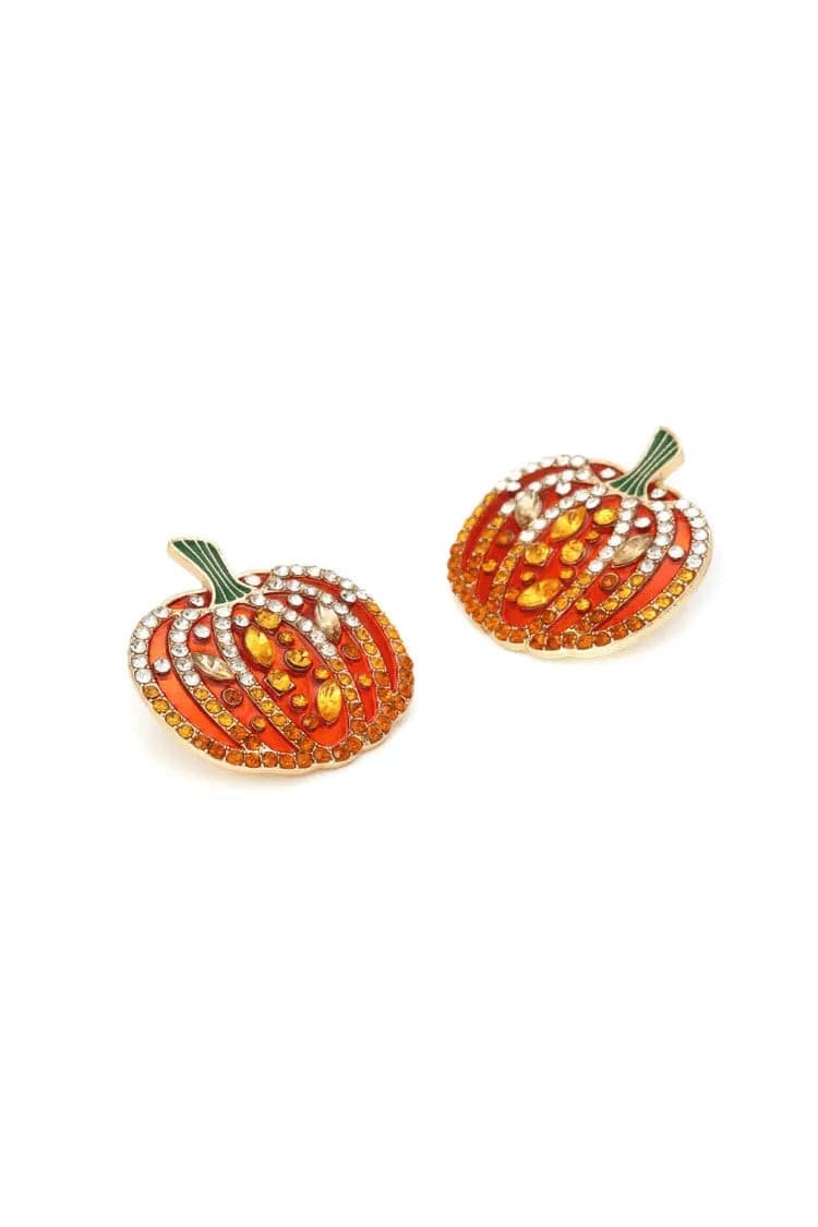 Chrysanthemum Halloween Pumpkin Earrings