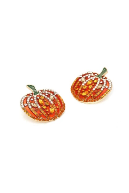 Chrysanthemum Halloween Pumpkin Earrings