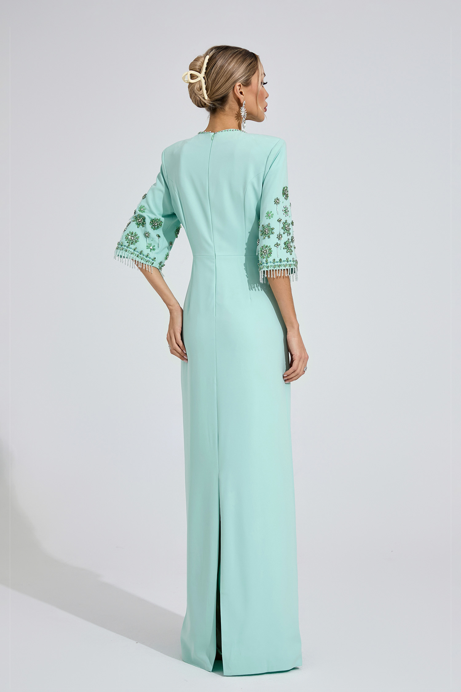 Estuary Mint Green Beaded Maxi Dress