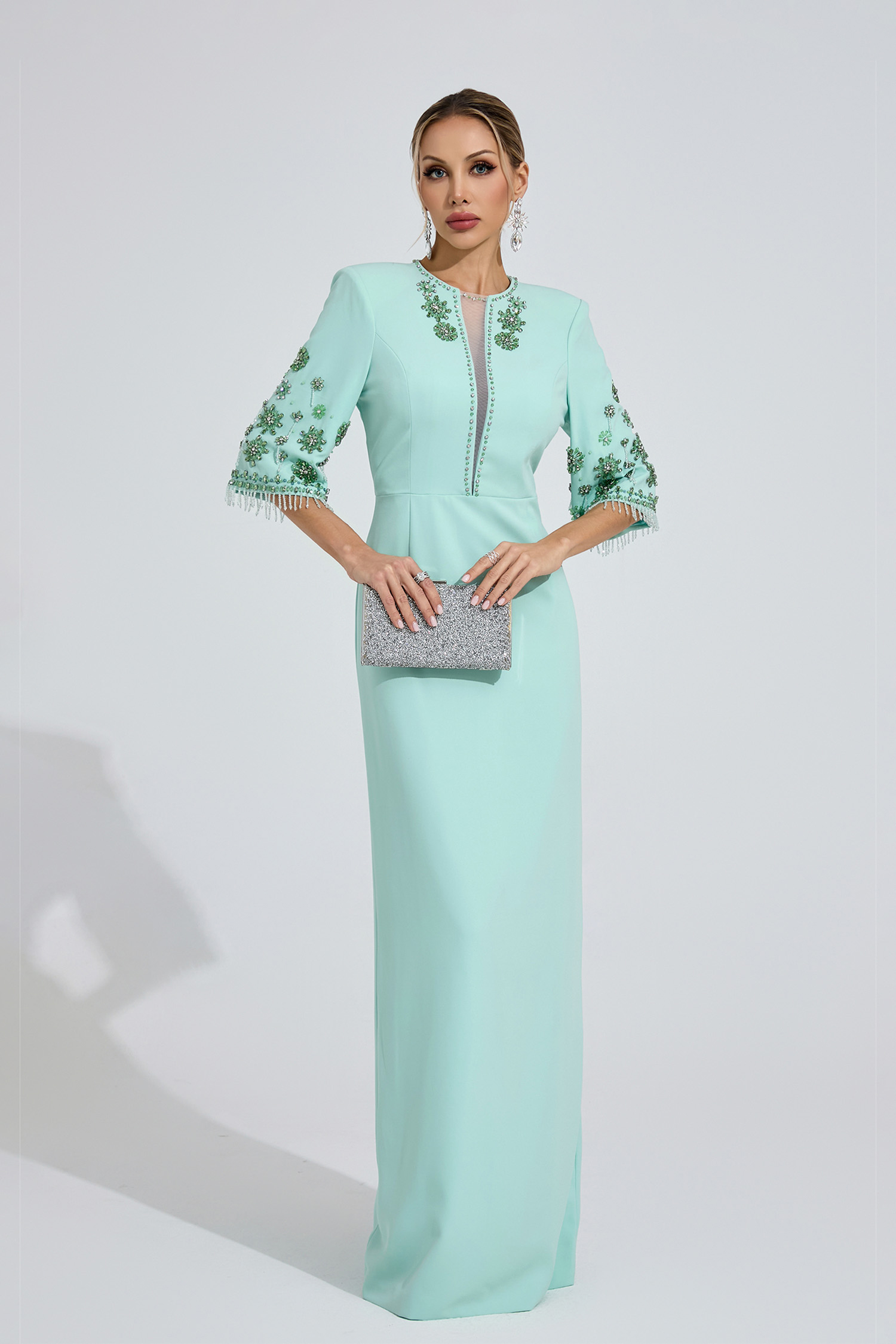 Estuary Mint Green Beaded Maxi Dress