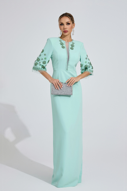 Estuary Mint Green Beaded Maxi Dress