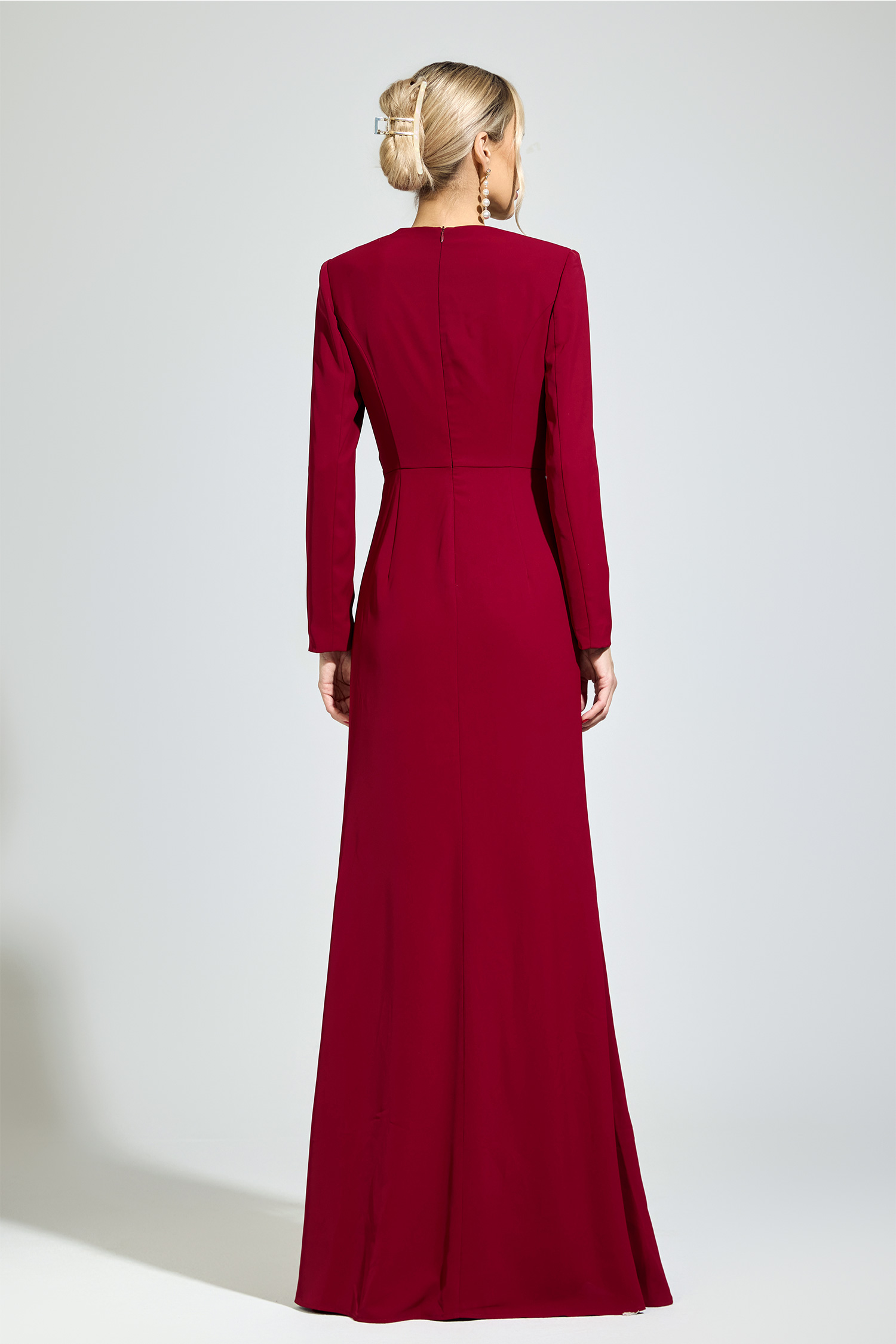 Zeno Red Ruched Formal Dress