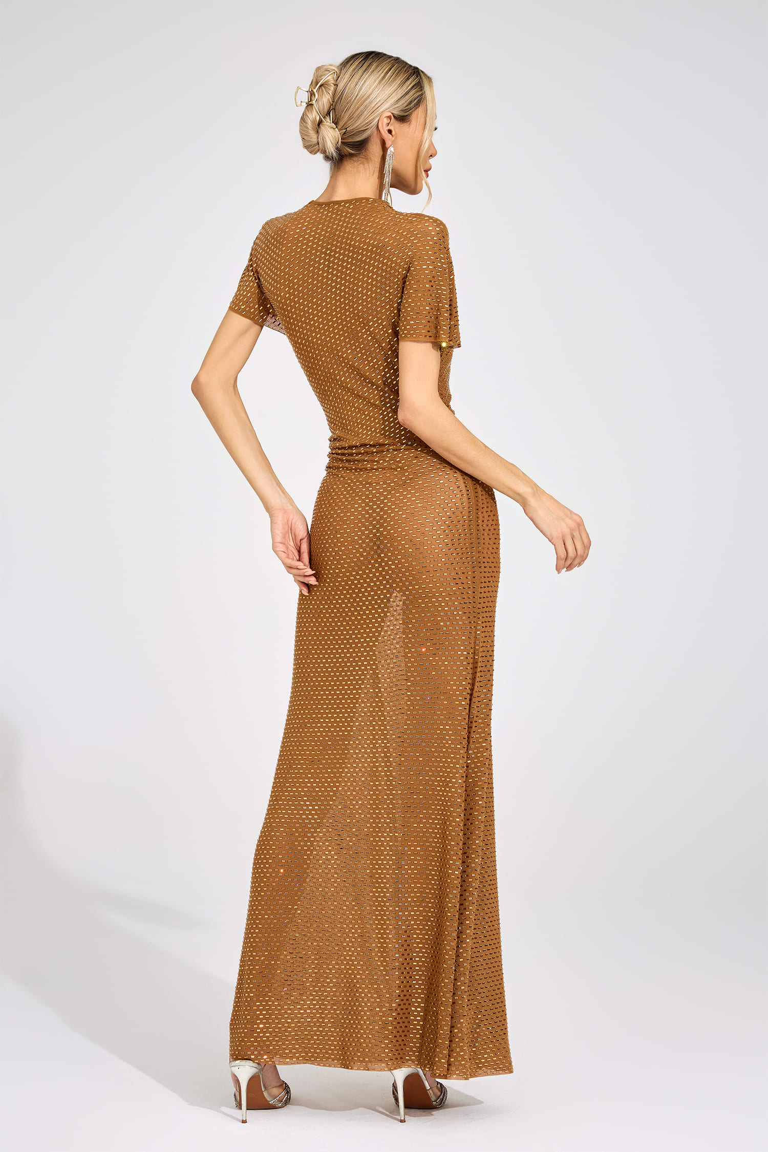 Gertrud Gold Asymmetric Maxi Dress
