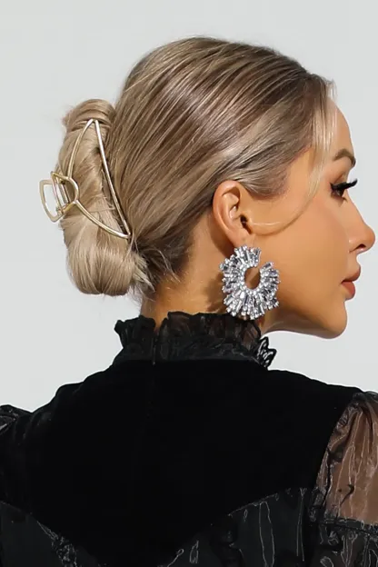 Reynolds Silver Round Diamond Earrings