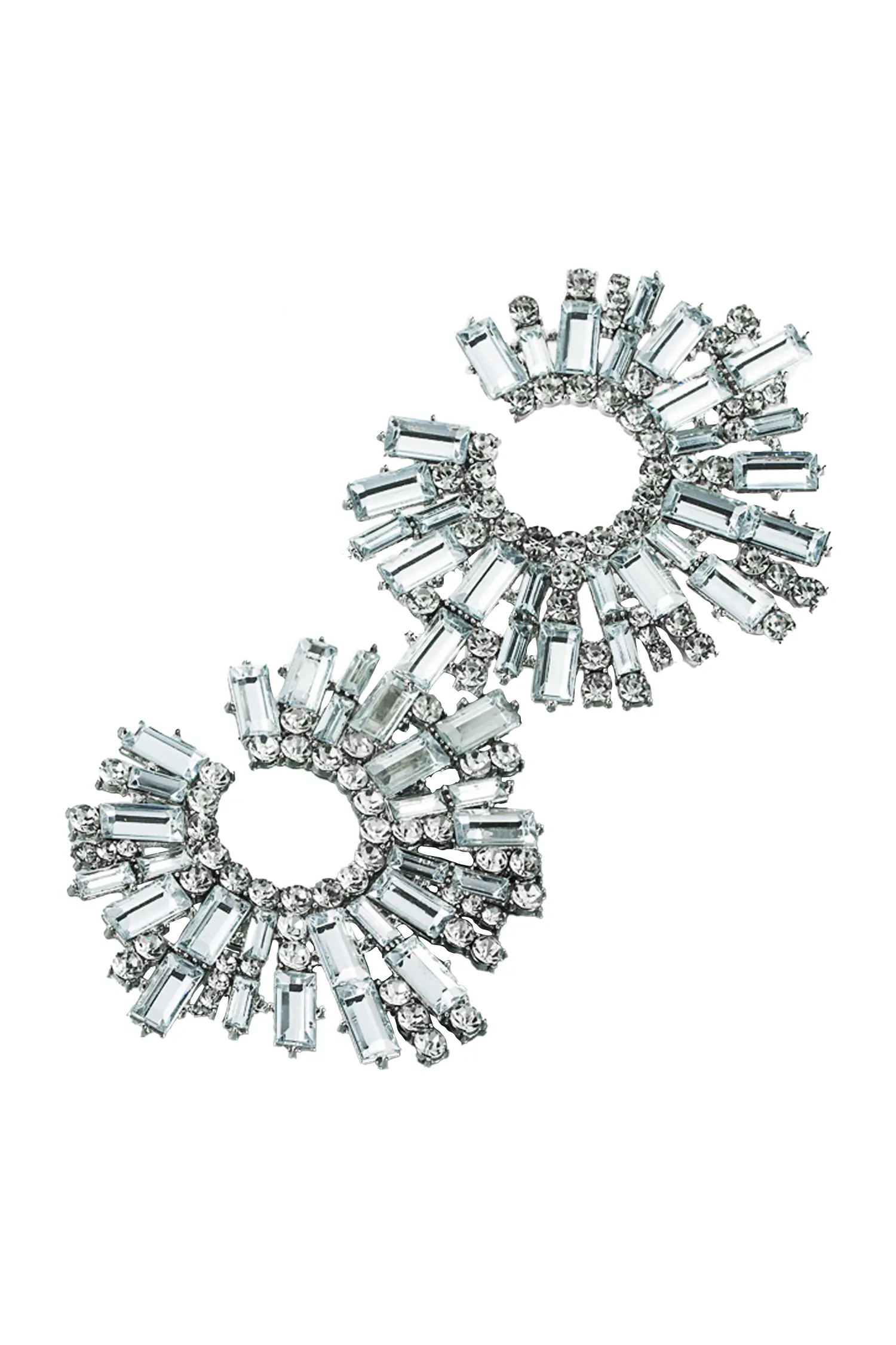 Reynolds Silver Round Diamond Earrings